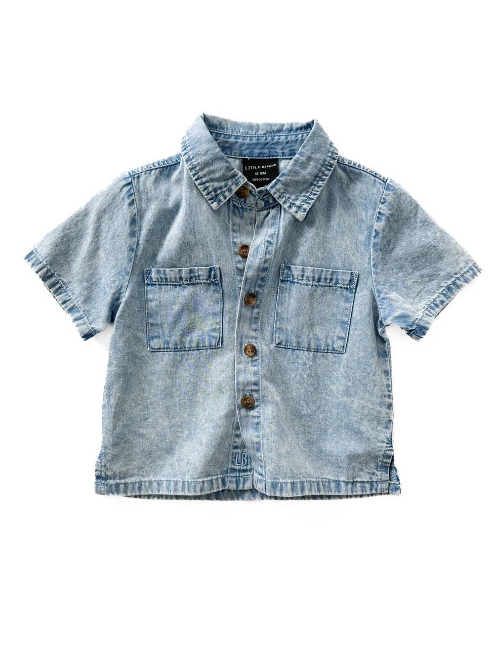Little Bipsy Light Blue Acid-Wash Short Sleeve Denim Jacket